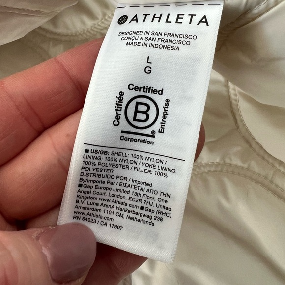 Athleta Quilted Puffer Alight Jacket in Bone color Size Large NWT - Picture 10 of 14